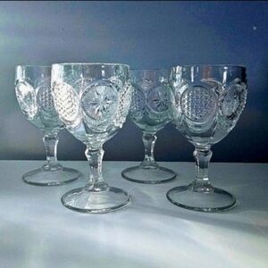 Set of 4 Vintage-Antique Water Wine Glasses